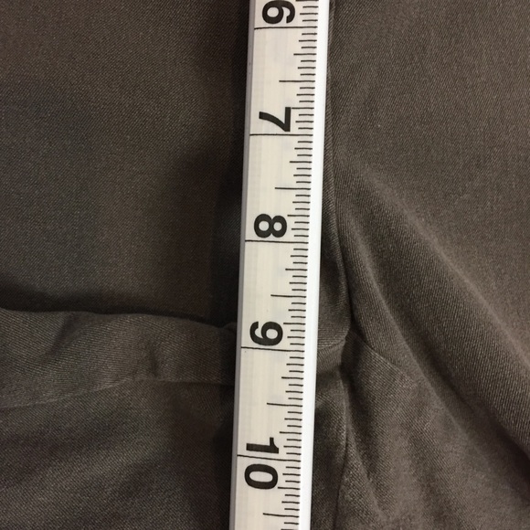 Alfani Pants Womens 12 Short Brown with Faux Leather Pockets Stretchy - Picture 8 of 10